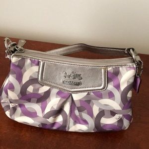Coach Purple Printed Handbag